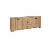 Buffet 2 porte 3 tiroirs aspect bois finition Castel Oak - ANATOLE -