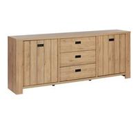 AltoBuy Buffet 2 Porte 3 tiroirs Aspect Bois Finition Castel Oak - Anatole