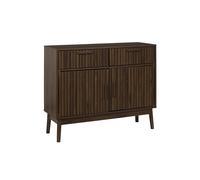 HOME DECO FACTORY - Buffet élégant et Fonctionnel avec rangements spacieux - Modèle Klaus - Finition Bois foncé - Parfait pour Un intérieur Moderne et Chaleureux - Couleur Foncé - 106x16x40 cm
