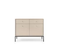 Buffet 2 portes 2 tiroirs pieds métal noir 104 cm - ROSALIA