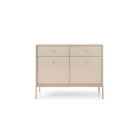 Buffet 2 portes 2 tiroirs pieds métal or 104 cm - ROSALIA