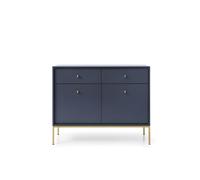 Buffet 2 portes 2 tiroirs pieds métal or 104 cm - ROSALIA