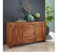 Buffet 2 portes 3 tiroirs 118x40x70 cm en sheesham massif