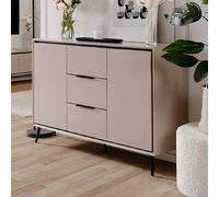 Buffet 2 portes 3 tiroirs 127,8x38x75 cm crème et noir - AROUY