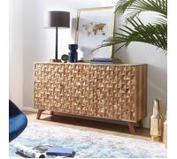 Buffet 2 portes 3 tiroirs 140x40x78,5 cm en acacia naturel