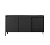 Buffet 2 portes 3 tiroirs 153,5 cm - ROMANE - Noir