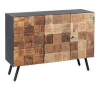Buffet 2 Portes 3 Tiroirs Acier et Bois Massif - FULBERT - ALTOBUY Noir G