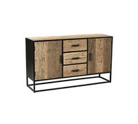 Buffet 2 portes 3 tiroirs en teck recy t métal laqué noir - TANETOA - ALTOBUY Bois