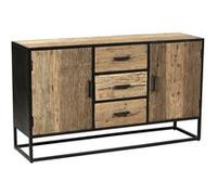 AltoBuy TANETOA - Buffet 2 Portes 3 Tiroirs en Teck Recy t Métal
