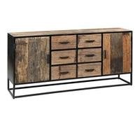 Buffet 2 Portes 6 Tiroirs en Teck Recy t Métal - TANETOA - ALTOBUY Bois G