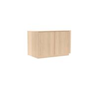 Buffet 2 portes aspect chêne clair ADILL - Coins arrondis 130x43xH75cm