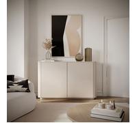 Buffet 2 portes aux bords arrondis - LUVIO - 140 cm - gris cachemire