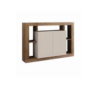 AltoBuy Buffet 2 Portes avec encadrement 5 niches Beige et Aspect Bois Finition Mercure - LIMANI