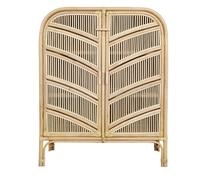 Buffet 2 portes cannage en rotin 95x120x40cm Beige