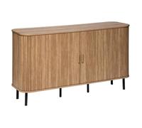 Atmosphera - Buffet Colva 2 portes effet chêne 6 cases L140 x H80,5 cm Beige