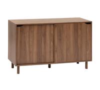 Buffet 2 portes coulissantes coloris effet bois foncé - Longueur 120 x Profondeur 40 x Hauteur 72 cm