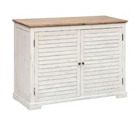 Buffet 2 portes en bois OLBIA - Blanc et beige