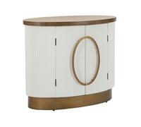Buffet 2 Portes en Bois ""Tolosa"" 79cm Blanc & Naturel