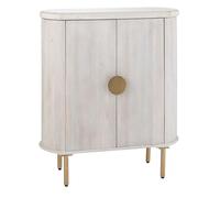 Buffet 2 Portes en Marbre Noor 116cm Blanc Cassé