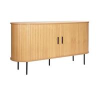Buffet 2 portes en mélaminé et acier 140 cm beige Marius - Oviala