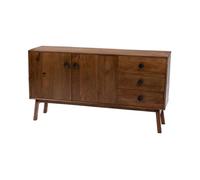 Buffet 2 portes et 3 tiroirs 150x40x80 cm en manguier marron