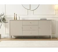 Buffet 2 portes et 3 tiroirs en MDF - Beige et doré - CALITARO