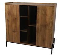Buffet 2 portes Helio en bois et métal - Marron et noir
