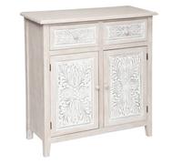 Buffet 2 portes ""Hina"" bois blanchi 80x85cm - Atmosphera Créateur d'intérieur