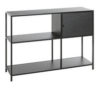 HAKU étagère Noir, métal - Dim.: L 100 cm x H 75 cm x P 30 cm, Style: Modern