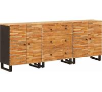 Buffet 3 pcs Marron 60 x 33 x 75 cm Bois de mangue massif
