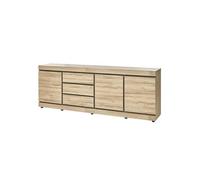 MASSIRE - Buffet 3 Portes 3 Tiroirs Aspect Bois