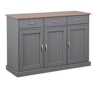 AltoBuy Melina - Buffet 3 Portes 3 Tiroirs Coloris Gris