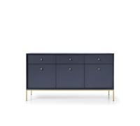 Buffet 3 portes 3 tiroirs pieds métal or 154 cm - ROSALIA