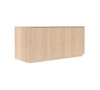 Buffet ALTOBUY ADILL 3 portes aspect chêne clair design coins arrondis Marron