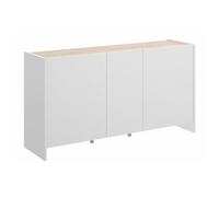Buffet 3 portes coloris blanc -naturel - Longueur 138 x Hauteur 76 x Profondeur 42 cm