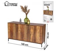 Buffet 3 portes effet noyer Joya - Naturel