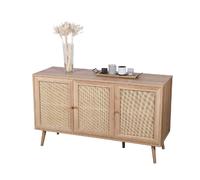 Buffet 3 portes en cannage et panneaux de particules - H.70cm