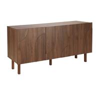 Buffet 3 portes en mélaminé 160 cm effet bois foncé Thea - Oviala