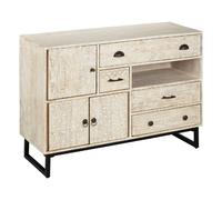 Buffet 3 portes et 4 tiroirs en bois AJAY - Beige