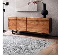 Buffet 4 portes 180x45x75 cm en acacia et métal - PIROLIZ