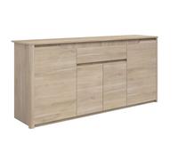 Buffet 4 portes 2 tiroirs aspect bois clair - TIFFENE