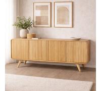 Buffet 4 portes 200x46x80 cm en chêne naturel - SUBLY