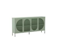 Buffet 4 Portes Ajourées en Métal Vert Menthe - LIOVIA -