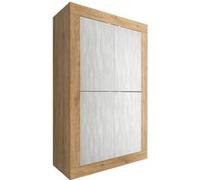 Buffet 4 portes ALTOBUY OTELLO aspect bois finition Cadiz façades blanc texturées Marron Marron