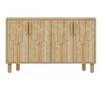 Vinci buffet 4 portes aspect bois design graphique120x73cm