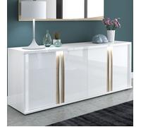 Buffet 4 portes avec LED 200,5x57x87 cm chêne et blanc - MUNST