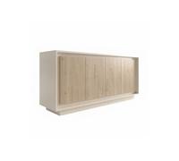 Buffet 4 portes beige poudré façades aspect bois finition Cadiz piètement socle - AZONTO - ALTOBUY Beige