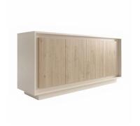 Buffet 4 portes Cachemire façades aspect bois finition Cadiz piètement socle - AZONTO