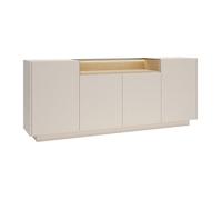 Buffet 4 portes et 1 niche avec LEDs - Beige et naturel clair - ALIVENTO