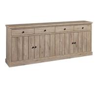 Buffet 4 portes et 4 tiroirs aspect bois finition Beach Oak - ROLYA - ALTOBUY Marron